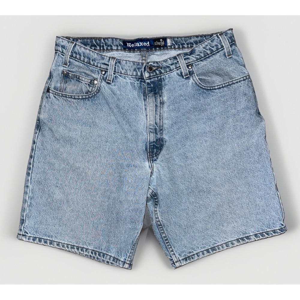 VTG 90s Levi's SilverTab Relaxed Light Blue Jean Shorts Mens 34 Jorts 9" Inseam